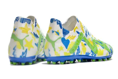 Puma Future Ultimate MG - White/Electric Green/Blue Burst