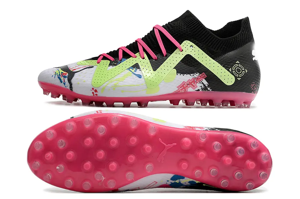 Puma Future Ultimate MG - White/Neon Green/Pink Blast