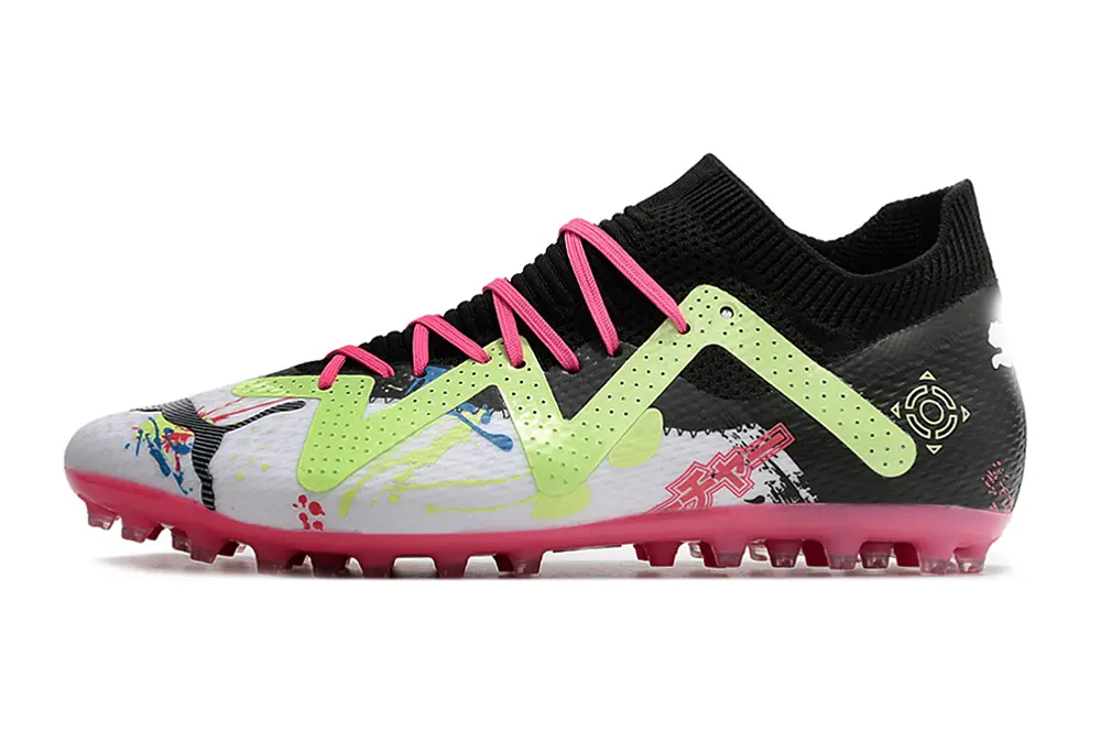 Puma Future Ultimate MG - White/Neon Green/Pink Blast