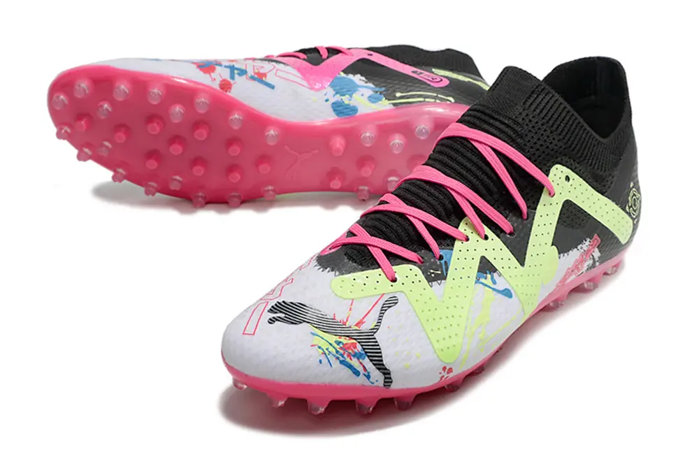Puma Future Ultimate MG - White/Neon Green/Pink Blast