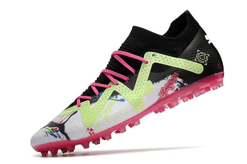 Puma Future Ultimate MG - White/Neon Green/Pink Blast