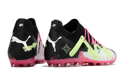 Puma Future Ultimate MG - White/Neon Green/Pink Blast