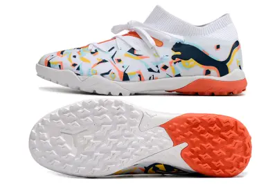 Puma Future Ultimate TF - White/Coral Orange/Blue Black