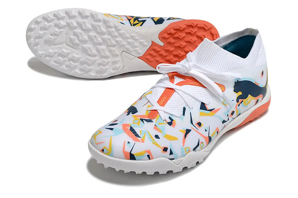 Puma Future Ultimate TF - White/Coral Orange/Blue Black