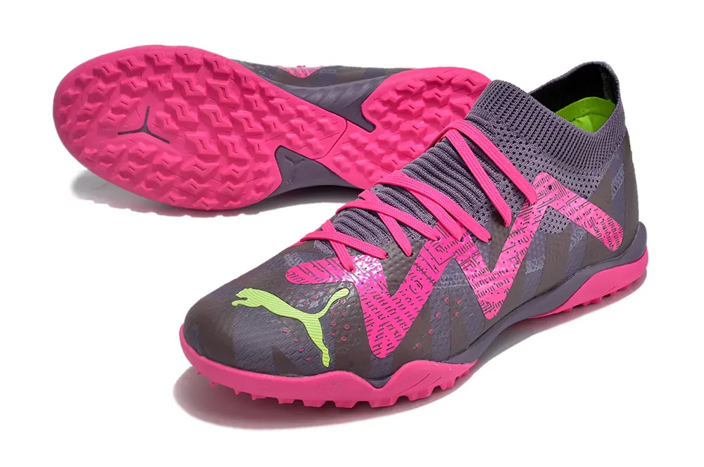 Puma Future Ultimate TF - Gray/Vibrant Pink/Lime Green