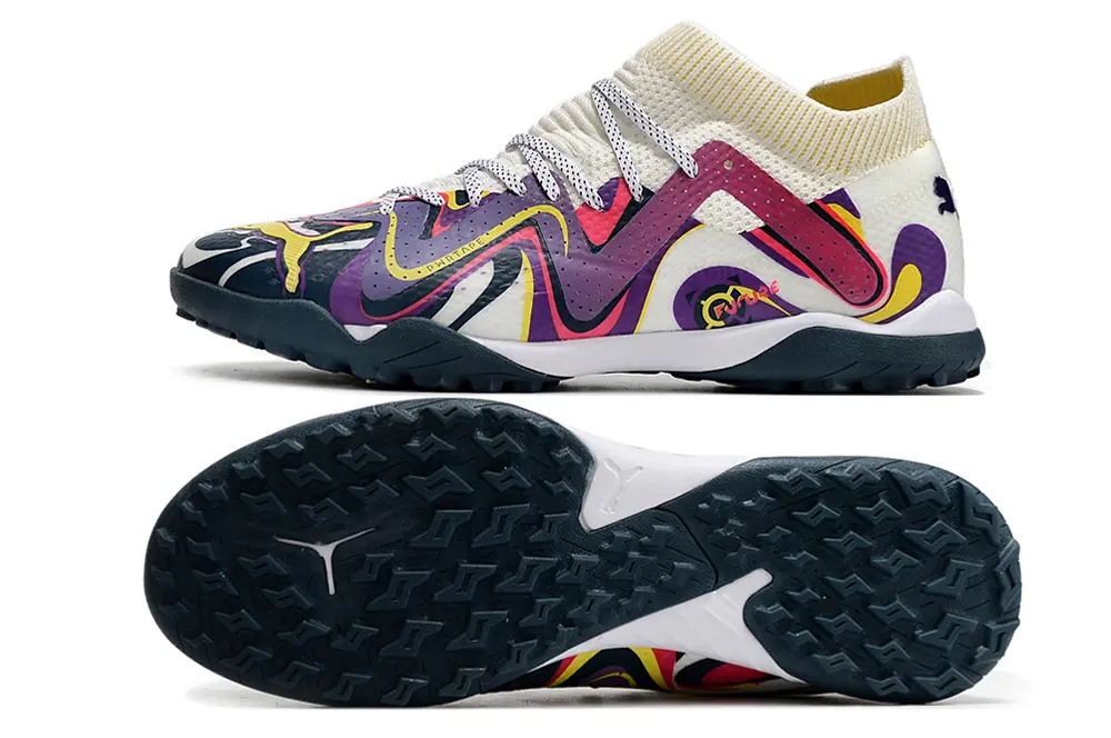 Puma Future Ultimate TF - White/Vibrant Purple/Neon Yellow