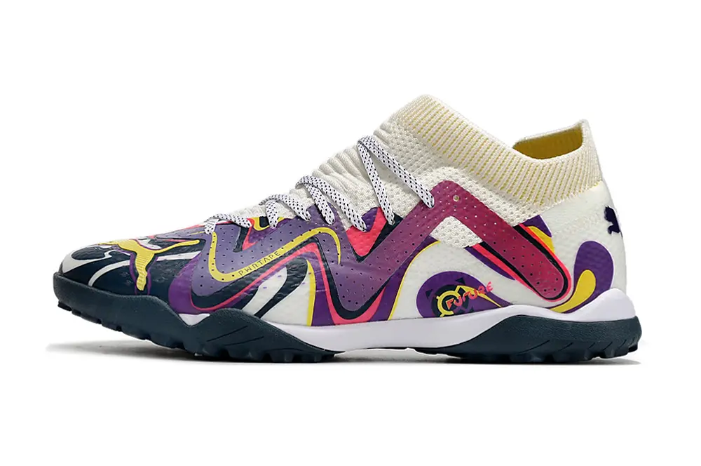 Puma Future Ultimate TF - White/Vibrant Purple/Neon Yellow