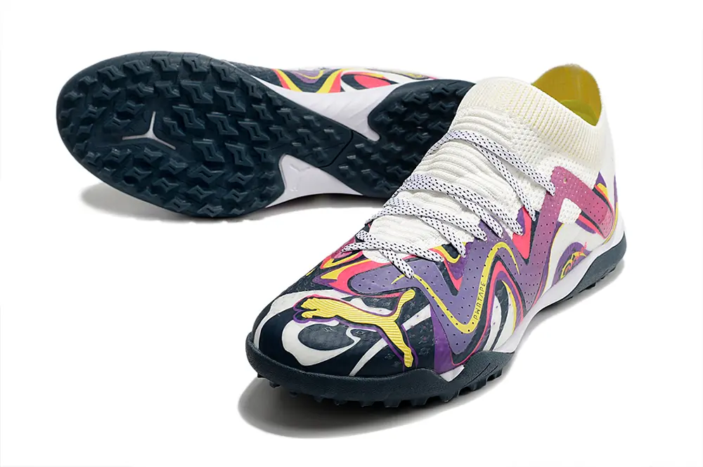 Puma Future Ultimate TF - White/Vibrant Purple/Neon Yellow