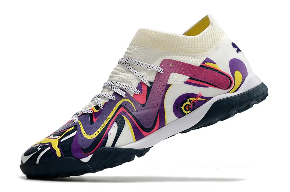 Puma Future Ultimate TF - White/Vibrant Purple/Neon Yellow