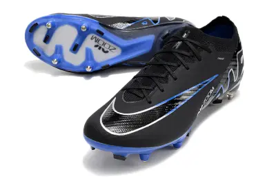 Nike Air Zoom Mercurial Vapor 15 Elite SG - Black/Electric Blue/Metallic Silver