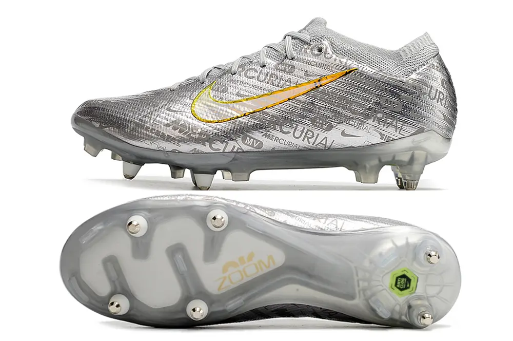 Nike Air Zoom Mercurial Vapor 15 Elite SG - Silver/Metallic Grey/Solar Yellow
