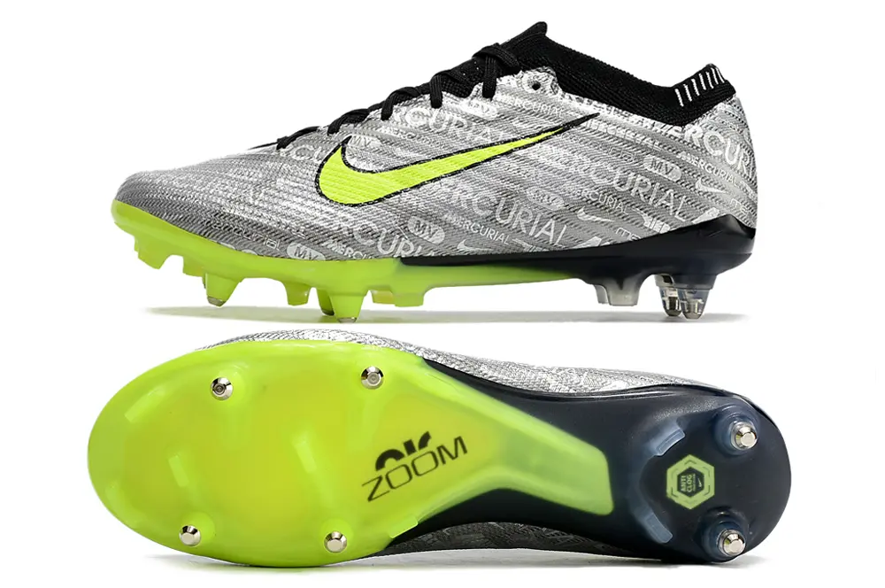 Nike Air Zoom Mercurial Vapor 15 Elite SG - Silver/Electric Green/Black