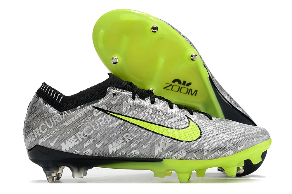 Nike Air Zoom Mercurial Vapor 15 Elite SG - Silver/Electric Green/Black