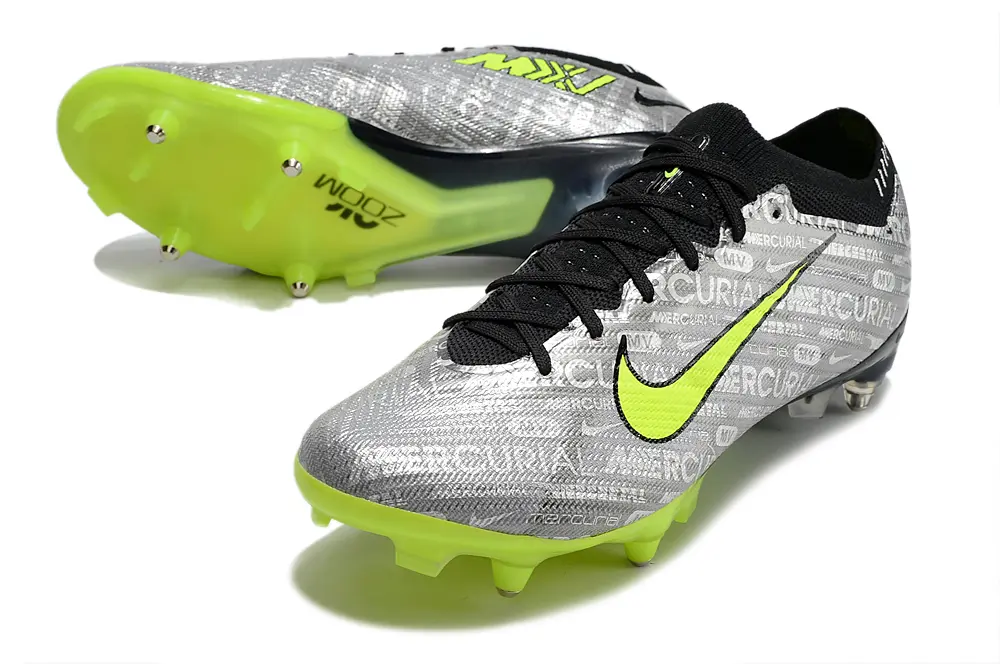 Nike Air Zoom Mercurial Vapor 15 Elite SG - Silver/Electric Green/Black