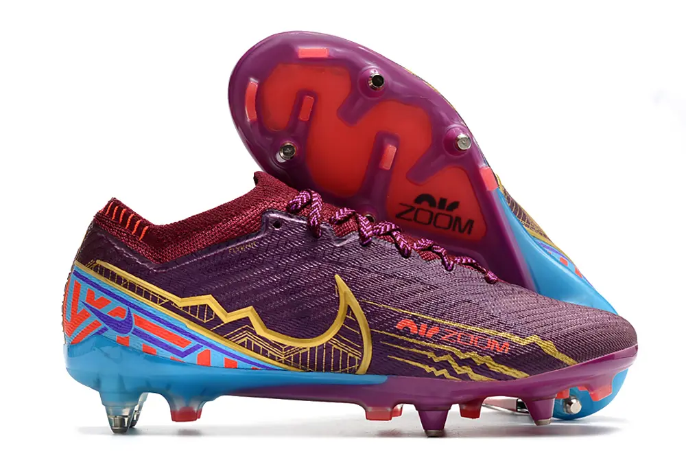 Nike Air Zoom Mercurial Vapor 15 Elite SG - Purple/Electric Blue/Gold