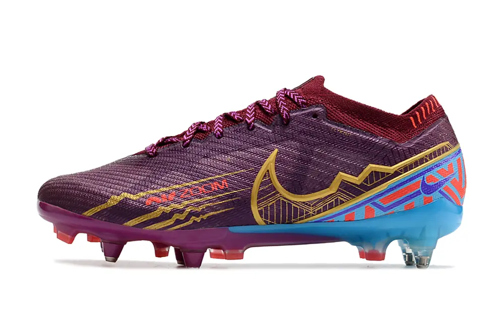 Nike Air Zoom Mercurial Vapor 15 Elite SG - Purple/Electric Blue/Gold