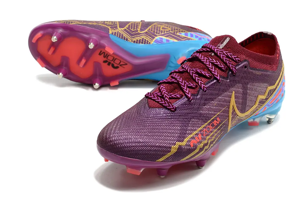 Nike Air Zoom Mercurial Vapor 15 Elite SG - Purple/Electric Blue/Gold