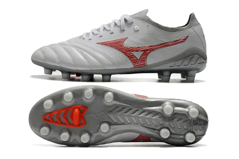 Mizuno Morelia Neo 3 Beta FG - White/Crimson Red/Grey Mist