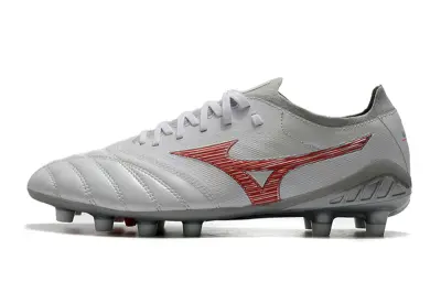 Mizuno Morelia Neo 3 Beta FG - White/Crimson Red/Grey Mist
