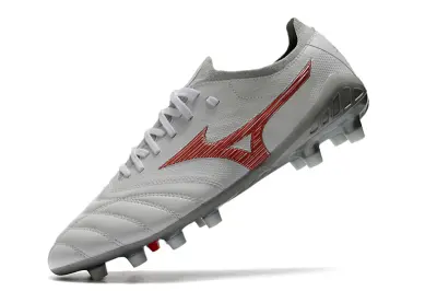 Mizuno Morelia Neo 3 Beta FG - White/Crimson Red/Grey Mist