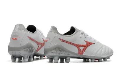 Mizuno Morelia Neo 3 Beta FG - White/Crimson Red/Grey Mist