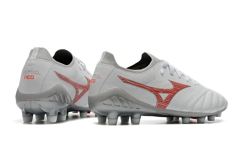 Mizuno Morelia Neo 3 Beta FG - White/Crimson Red/Grey Mist