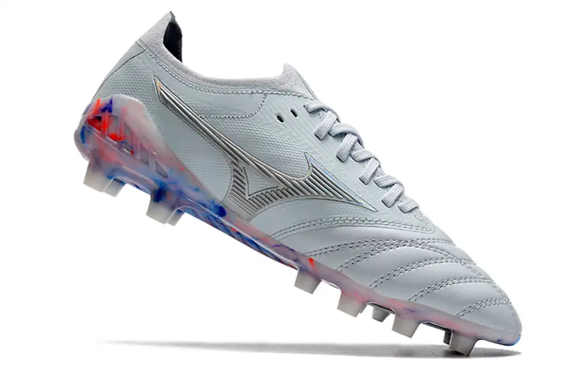 Mizuno Morelia Neo 3 Beta FG - Gray/Aqua Blue/Crimson Red