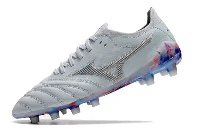 Mizuno Morelia Neo 3 Beta FG - Gray/Aqua Blue/Crimson Red