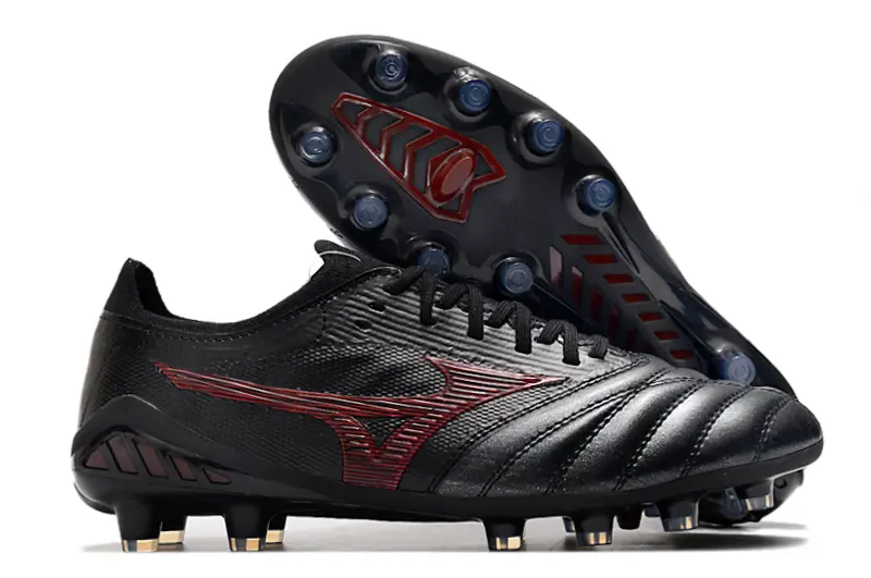 Mizuno Morelia Neo 3 Beta FG - Black/Crimson Red/Dark Charcoal