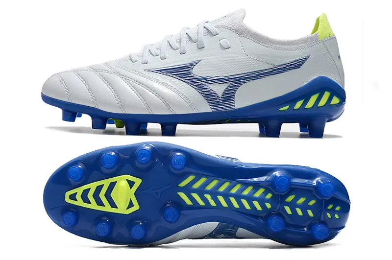 Mizuno Morelia Neo 3 Beta FG - White/Electric Blue/Lime Green