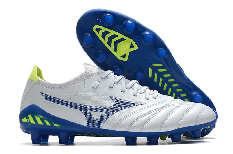 Mizuno Morelia Neo 3 Beta FG - White/Electric Blue/Lime Green