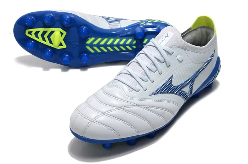 Mizuno Morelia Neo 3 Beta FG - White/Electric Blue/Lime Green