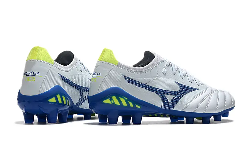 Mizuno Morelia Neo 3 Beta FG - White/Electric Blue/Lime Green