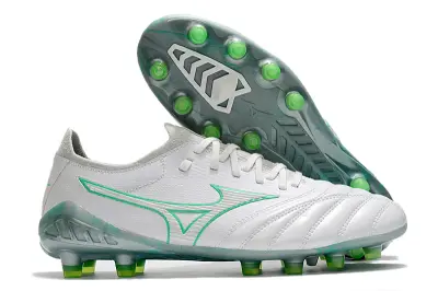 Mizuno Morelia Neo 3 Beta FG - White/Electric Green/Phantom Grey