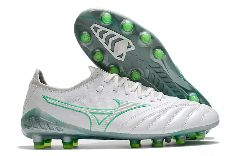 Mizuno Morelia Neo 3 Beta FG - White/Electric Green/Phantom Grey