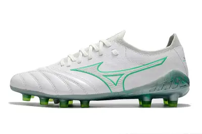 Mizuno Morelia Neo 3 Beta FG - White/Electric Green/Phantom Grey