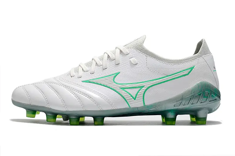 Mizuno Morelia Neo 3 Beta FG - White/Electric Green/Phantom Grey