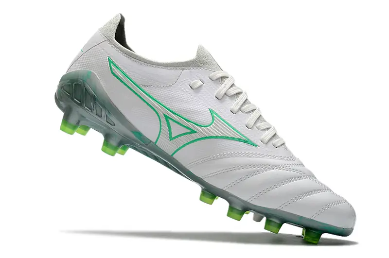 Mizuno Morelia Neo 3 Beta FG - White/Electric Green/Phantom Grey