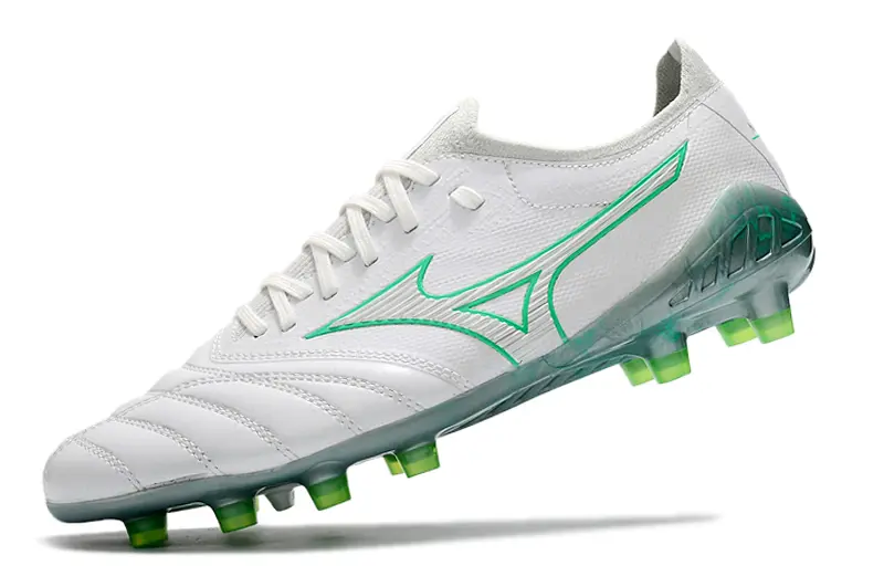 Mizuno Morelia Neo 3 Beta FG - White/Electric Green/Phantom Grey