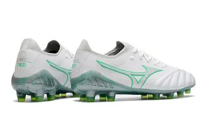 Mizuno Morelia Neo 3 Beta FG - White/Electric Green/Phantom Grey