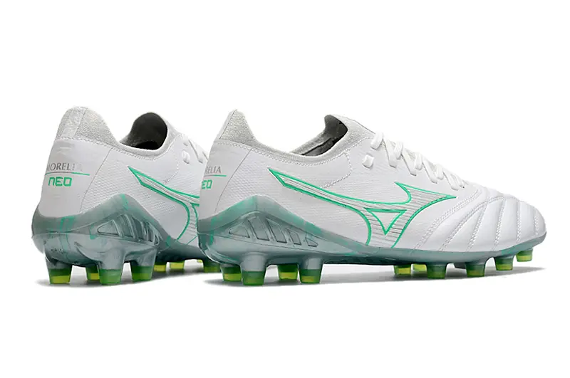Mizuno Morelia Neo 3 Beta FG - White/Electric Green/Phantom Grey