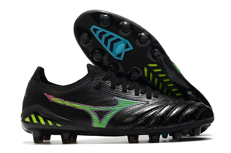 Mizuno Morelia Neo 3 Beta FG - Black/Electric Green/Blue Accent