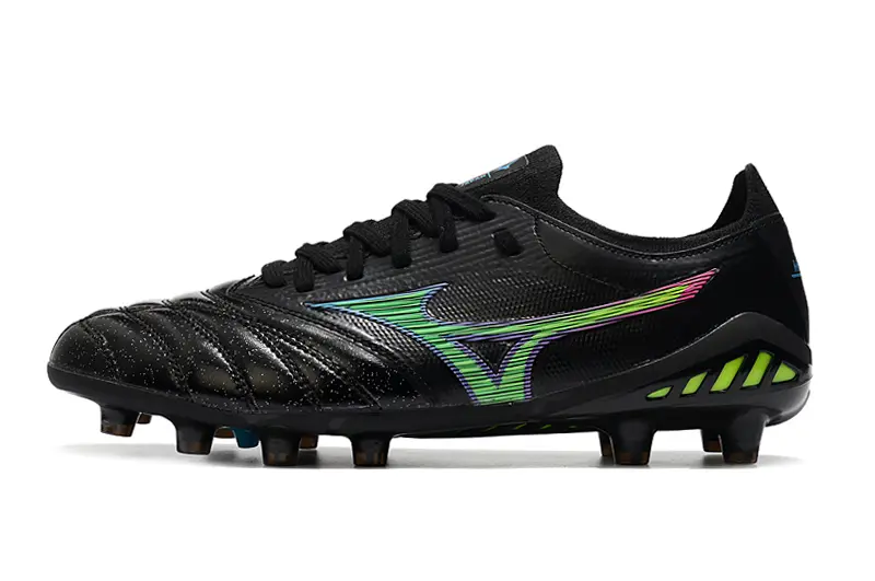 Mizuno Morelia Neo 3 Beta FG - Black/Electric Green/Blue Accent