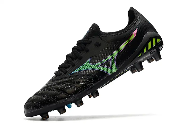 Mizuno Morelia Neo 3 Beta FG - Black/Electric Green/Blue Accent