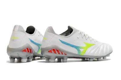 Mizuno Morelia Neo 3 Beta FG - White/Lime Green/Cyan Blue