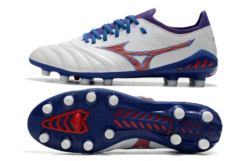 Mizuno Morelia Neo 3 Beta FG - White/Royal Blue/Crimson Red