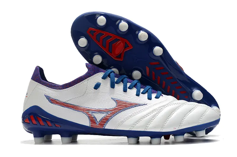 Mizuno Morelia Neo 3 Beta FG - White/Royal Blue/Crimson Red