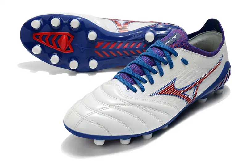 Mizuno Morelia Neo 3 Beta FG - White/Royal Blue/Crimson Red