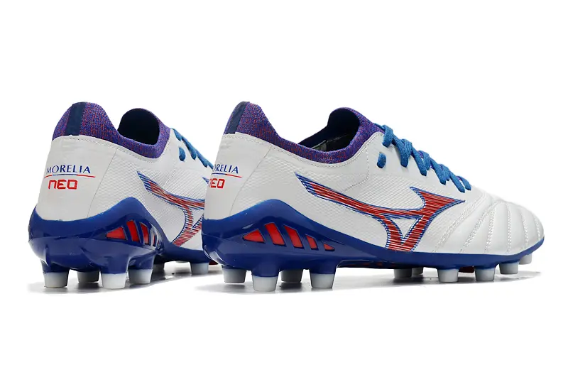 Mizuno Morelia Neo 3 Beta FG - White/Royal Blue/Crimson Red