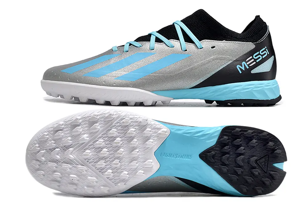 Messi x Adidas X Crazyfast.3 TF - Silver/Sky Blue/Sapphire Black